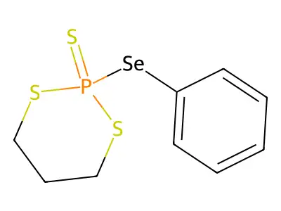 1,3,2-Dithiaphosphorinane, 2-(phenylseleno)-, 2-sulfide structure