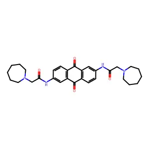 2-(azepan-1-yl)-N-[6-[[2-(azepan-1-yl)acetyl]amino]-9,10-dioxoanthracen-2-yl]acetamide structure