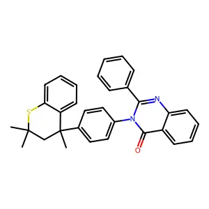 2-phenyl-3-[4-(2,2,4-trimethyl-3H-thiochromen-4-yl)phenyl]quinazolin-4-one structure
