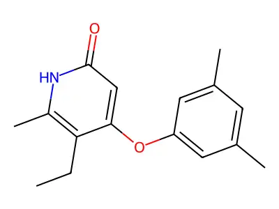 4-(3,5-dimethylphenoxy)-5-ethyl-6-methyl-1H-pyridin-2-one structure