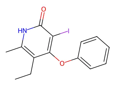 5-Ethyl-3-iodo-6-methyl-4-phenoxy-1H-pyridin-2-one structure