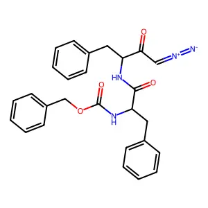Benzyloxycarbonylphenylalanylphenylalanine diazomethyl ketone structure