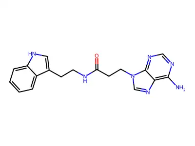 9H-Purine-9-propanamide, 6-amino-N-[2-(1H-indol-3-yl)ethyl]- structure