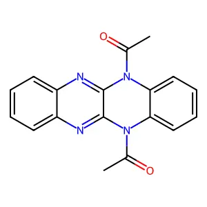1,1'-(Quinoxalino[2,3-b]quinoxaline-5,12-diyl)di(ethan-1-one) structure