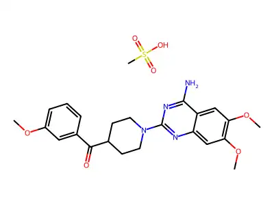 Methanone, (1-(4-amino-6,7-dimethoxy-2-quinazolinyl)-4-piperidinyl)(3-methoxyphenyl)-, monomethanesulfonate structure