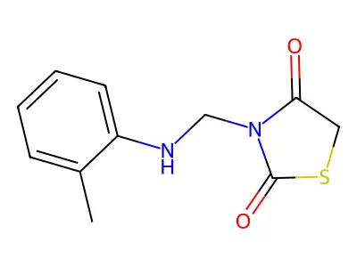 2,4-Thiazolidinedione, 3-[[(2-methylphenyl)amino]methyl]- structure