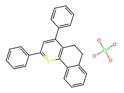 Naphtho(1,2-b)thiopyrylium, 5,6-dihydro-2,4-diphenyl-, perchlorate structure