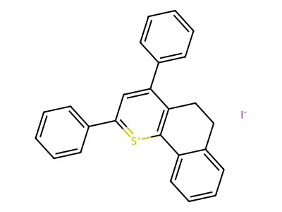 Naphtho(1,2-b)thiopyrylium, 5,6-dihydro-2,4-diphenyl-, iodide structure