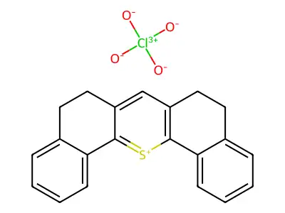Dibenzo(c,h)thioxanthylium, 5,6,8,9-tetrahydro-, perchlorate structure