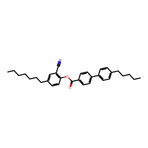[1,1'-Biphenyl]-4-carboxylic acid, 4'-pentyl-, 2-cyano-4-heptylphenyl ester structure