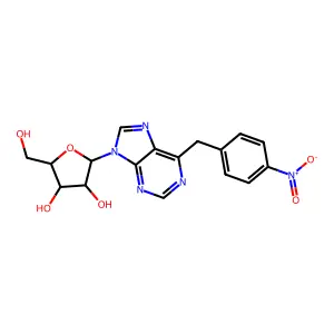 2-(Hydroxymethyl)-5-[6-[(4-nitrophenyl)methyl]purin-9-yl]oxolane-3,4-diol structure