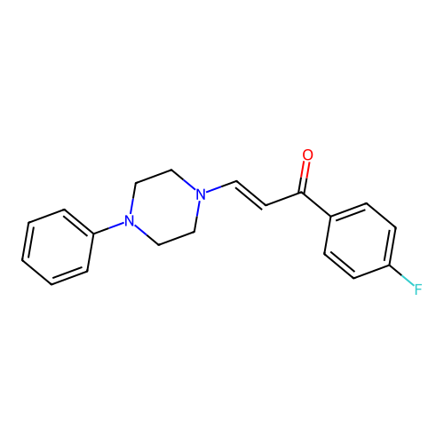 2-Propen-1-one, 1-(4-fluorophenyl)-3-(4-phenyl-1-piperazinyl)- structure