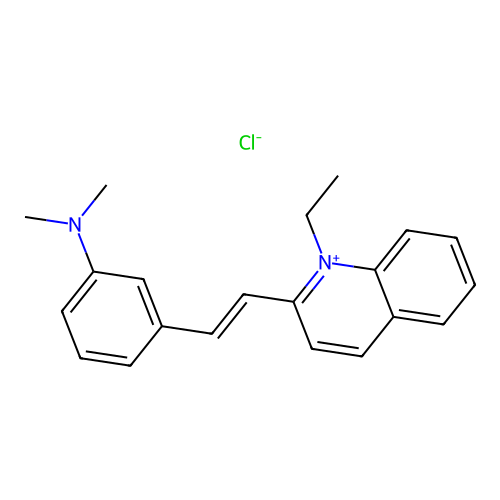 Quinolinium, 2-(2-(4-(dimethylamino)phenyl)ethenyl)-1-ethyl-, chloride structure
