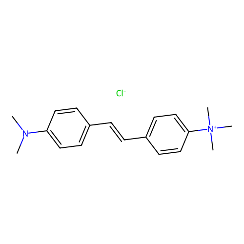 4-(2-(4-(Dimethylamino)phenyl)ethenyl)-N,N,N-trimethylbenzenaminium chloride structure