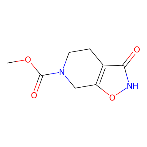 Methyl 3,4,5,7-tetrahydro-3-oxoisoxazolo(5,4-c)pyridine-6(2H)-carboxylate structure