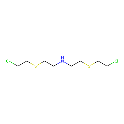 2-(2-chloroethylsulfanyl)-N-[2-(2-chloroethylsulfanyl)ethyl]ethanamine structure