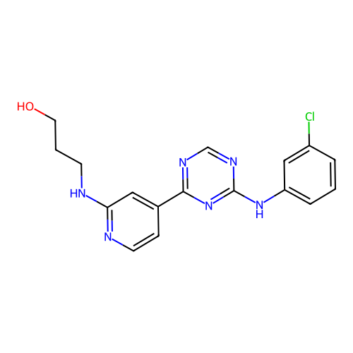 3-(4-(4-(3-chlorophenylaMino)-1,3,5-triazin-2-yl)pyridin-2-ylaMino)propan-1-ol structure