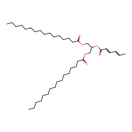 Glyceride-1,3-dipalmito-2-sorbate structure
