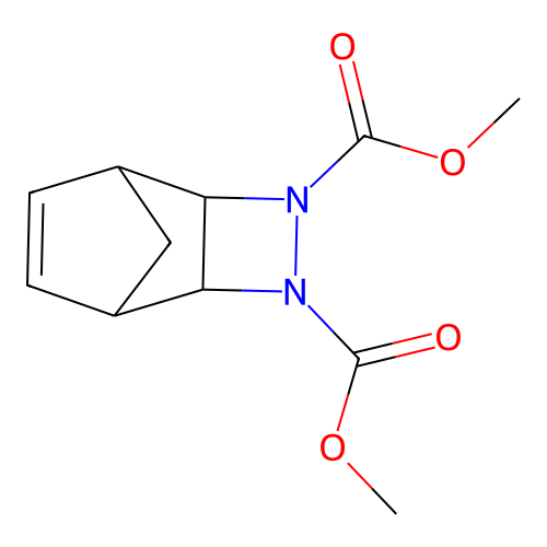 Dimethyl 3,4-diazatricyclo(4.2.1.02,5)non-7-ene-3,4-dicarboxylate structure