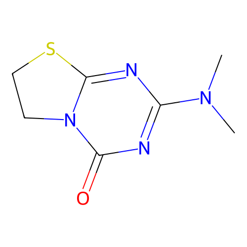 2-(Dimethylamino)-6,7-dihydro-4H-[1,3]thiazolo[3,2-a][1,3,5]triazin-4-one structure