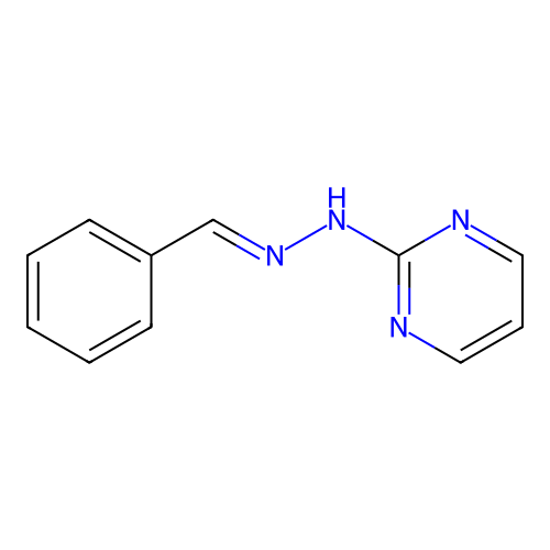 Benzaldehyde 2-pyrimidylhydrazone structure