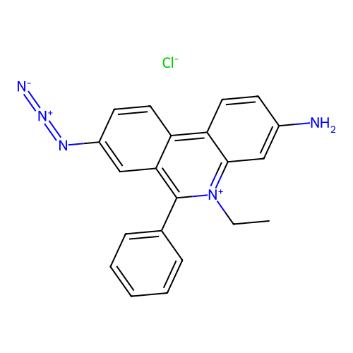 3-Amino-8-azido-5-ethyl-6-phenylphenanthridinium chloride structure