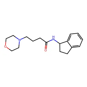 N-(2,3-Dihydro-1H-inden-1-yl)-4-(morpholin-4-yl)butanimidic acid structure
