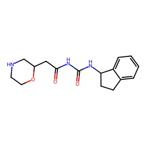 Urea, 1-(2-morpholinoacetyl)-3-(1-indanyl)- structure