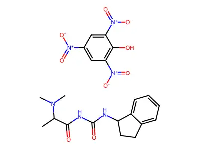 Urea, 1-(2-dimethylaminopropionyl)-3-(1-indanyl)-, picrate structure