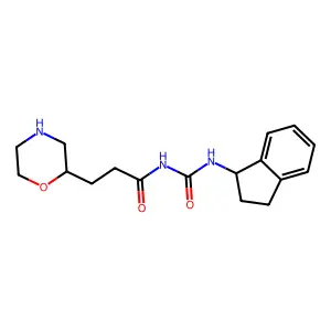 Urea, 1-(2-morpholinopropionyl)-3-(1-indanyl)- structure