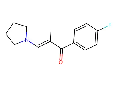 2-Propen-1-one, 1-(4-fluorophenyl)-2-methyl-3-(1-pyrrolidinyl)- structure