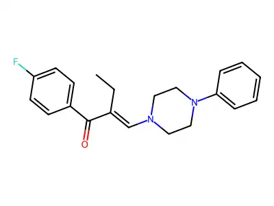 1-Butanone, 1-(4-fluorophenyl)-2-((4-phenyl-1-piperazinyl)methylene)- structure