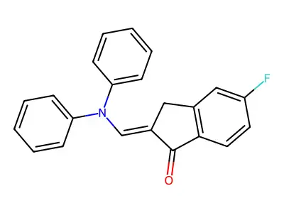 1H-Inden-1-one, 2,3-dihydro-2-((diphenylamino)methylene)-5-fluoro- structure