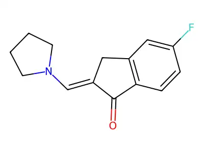 1H-Inden-1-one, 2,3-dihydro-5-fluoro-2-(1-pyrrolidinylmethylene)- structure