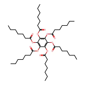 Benzene-hexa-n-heptanoate structure
