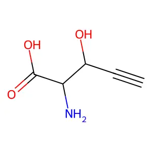 2-Amino-3-hydroxypent-4-ynoic acid structure