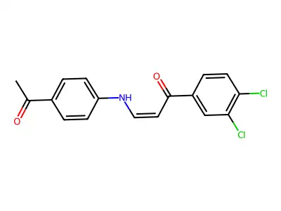 (Z)-3-(4-acetylanilino)-1-(3,4-dichlorophenyl)prop-2-en-1-one structure