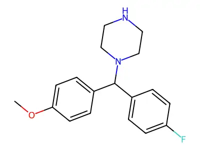 1-[(4-Fluorophenyl)(4-methoxyphenyl)methyl]piperazine structure