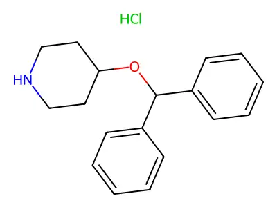 4-Benzhydryloxypiperidin-1-ium;chloride structure