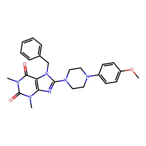 7-benzyl-8-[4-(4-methoxyphenyl)piperazin-1-yl]-1,3-dimethyl-3,7-dihydro-1H-purine-2,6-dione structure