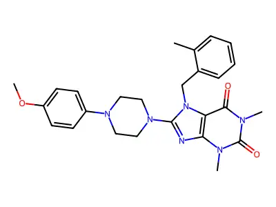8-[4-(4-methoxyphenyl)piperazin-1-yl]-1,3-dimethyl-7-[(2-methylphenyl)methyl]purine-2,6-dione structure