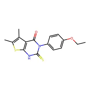 3-(4-ethoxyphenyl)-5,6-dimethyl-2-sulfanylthieno[2,3-d]pyrimidin-4(3H)-one structure