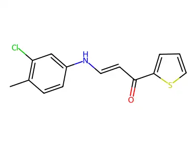 3-(3-chloro-4-methylanilino)-1-thiophen-2-ylprop-2-en-1-one structure