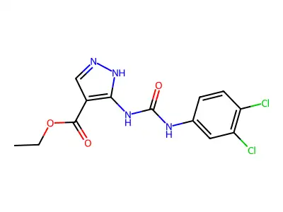 N-[[3-(5-ethyl-1,3-benzoxazol-2-yl)phenyl]carbamothioyl]-3-methyl-1-benzofuran-2-carboxamide structure