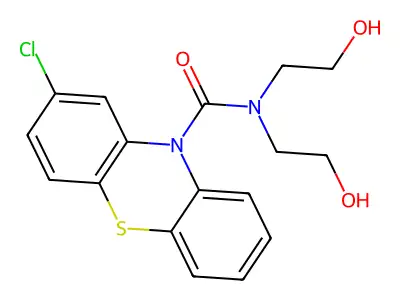 10H-Phenothiazine-10-carboxamide, N,N-bis(2-hydroxyethyl)-2-chloro- structure