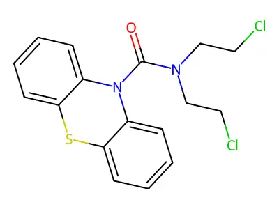 10H-Phenothiazine-10-carboxamide, N,N-bis(2-chloroethyl)- structure