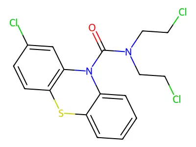10H-Phenothiazine-10-carboxamide, N,N-bis(2-chloroethyl)-2-chloro- structure