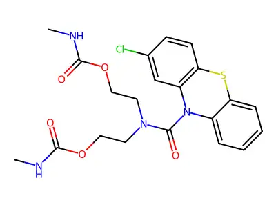 10H-Phenothiazine-10-carboxamide, N,N-bis(2-(((methylamino)carbonyl)oxy)ethyl)-2-chloro- structure
