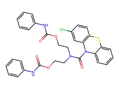 10H-Phenothiazine-10-carboxamide, N,N-bis(2-(((phenylamino)carbonyl)oxy)ethyl)-2-chloro- structure