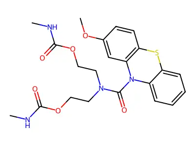 10H-Phenothiazine-10-carboxamide, N,N-bis(2-(((methylamino)carbonyl)oxy)ethyl)-2-methoxy- structure